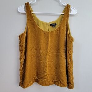 J. Crew Mustard Velvet Tank Women's Size 8 Boho Forest Granola Hippie Relaxed